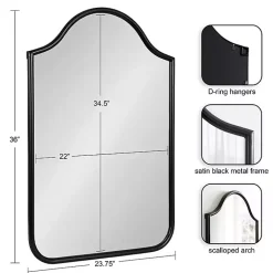 Kirklands Home Scalloped Arch Fellows Wall Mirror Black Discount