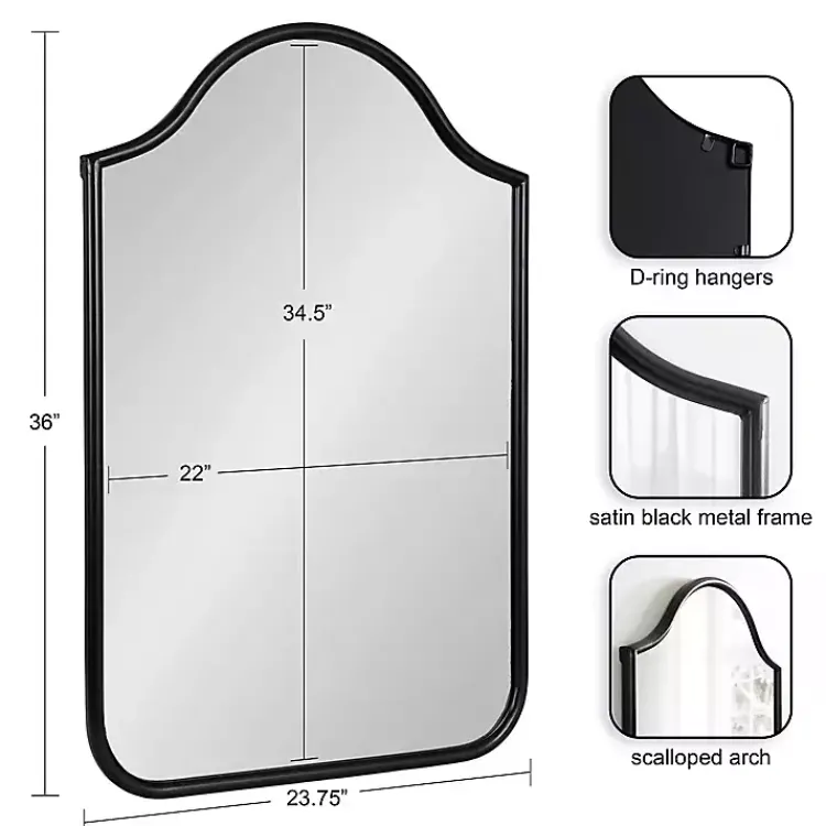 Kirklands Home Scalloped Arch Fellows Wall Mirror Black Discount