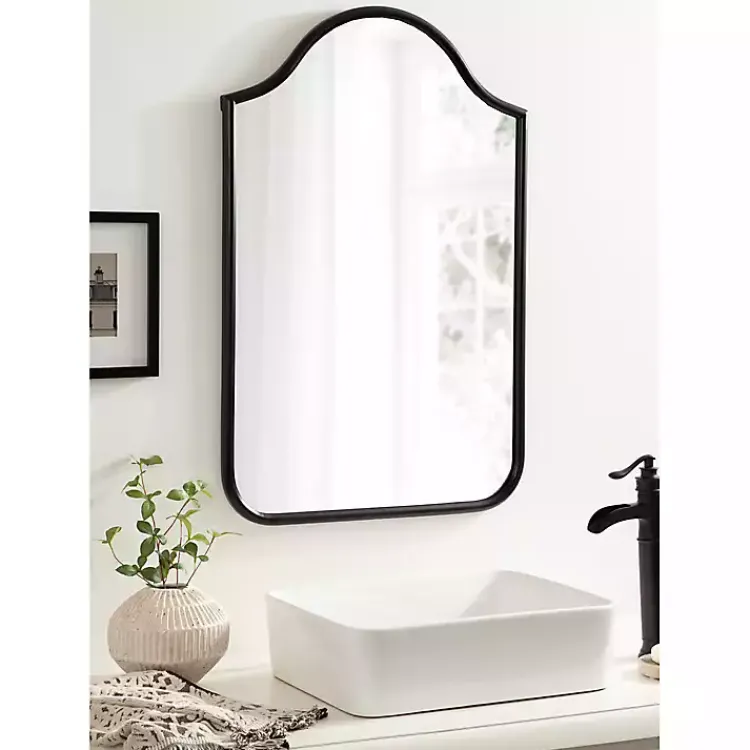 Kirklands Home Scalloped Arch Fellows Wall Mirror Black Discount