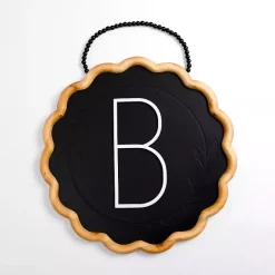 Kirklands Home Black Scalloped Monogram B Wall Plaque