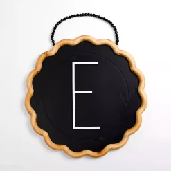 Kirklands Home Black Scalloped Monogram E Wall Plaque New