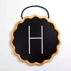 Kirklands Home Black Scalloped Monogram H Wall Plaque Clearance
