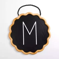 Kirklands Home Black Scalloped Monogram M Wall Plaque
