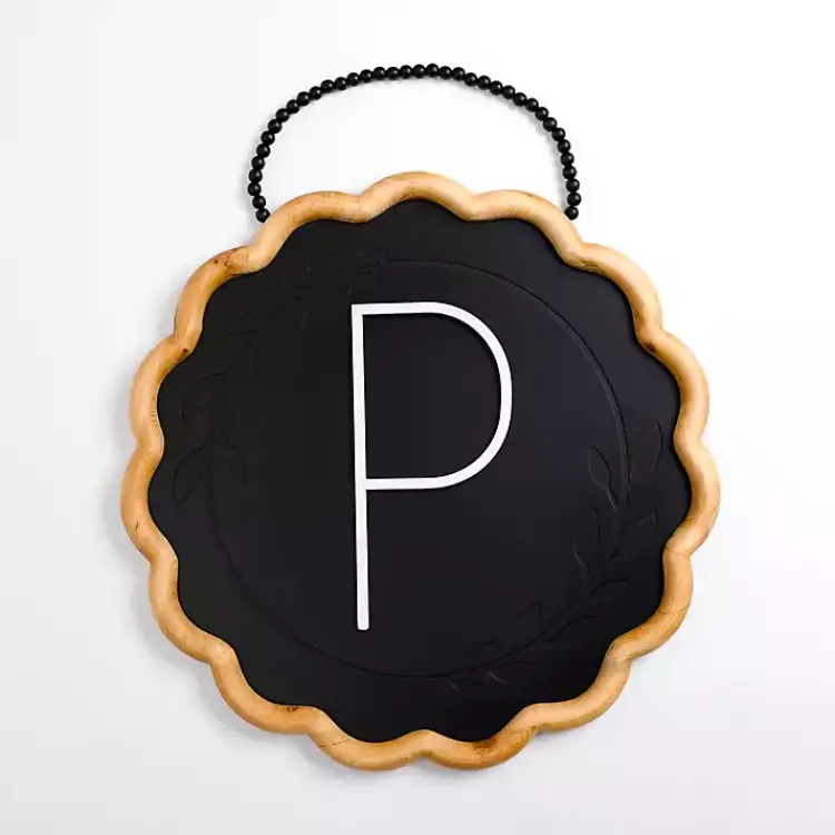 Kirklands Home Black Scalloped Monogram P Wall Plaque Online