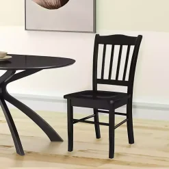 Kirklands Home Shaker Wood Dining Chairs, Set of 2 Black