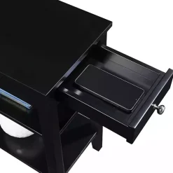 Kirklands Home 2-Shelf Charging Accent Table Black Best
