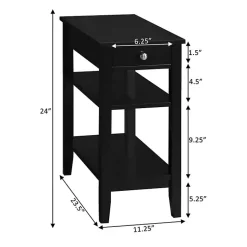 Kirklands Home 2-Shelf Charging Accent Table Black Best