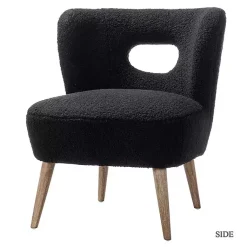 Kirklands Home Sherpa Barrel Accent Chair Black