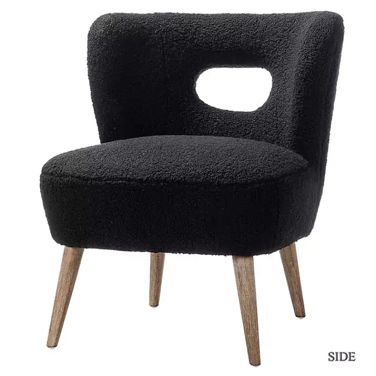 Kirklands Home Sherpa Barrel Accent Chair Black