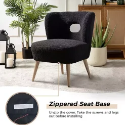 Kirklands Home Sherpa Barrel Accent Chair Black