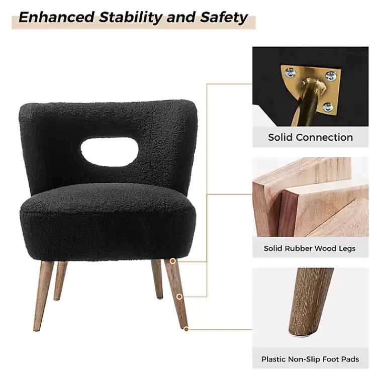 Kirklands Home Sherpa Barrel Accent Chair Black