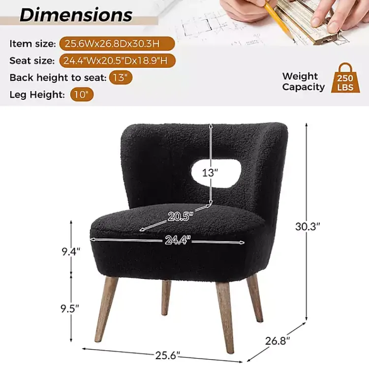 Kirklands Home Sherpa Barrel Accent Chair Black