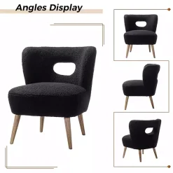 Kirklands Home Sherpa Barrel Accent Chair Black
