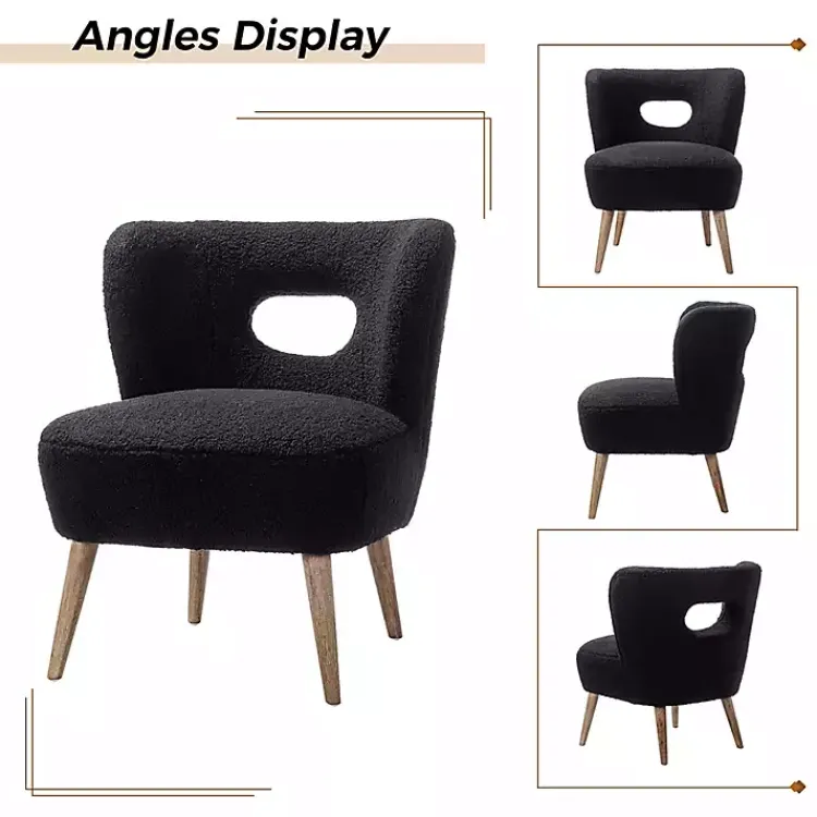 Kirklands Home Sherpa Barrel Accent Chair Black