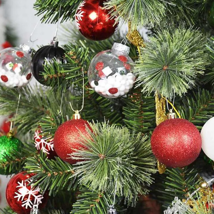 Christmas Ornaments>Kirklands Home Black Shiny Matte Frosted 40-pc. Ornament Set Red