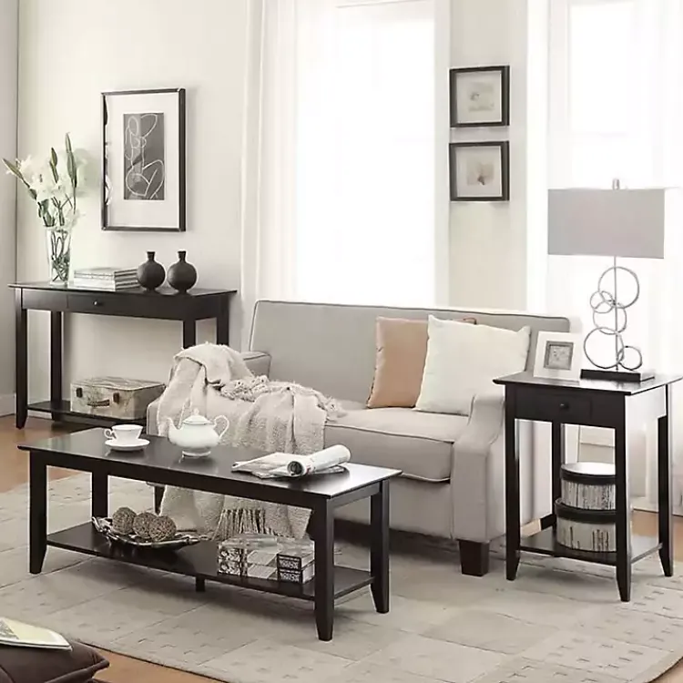 Kirklands Home Simple Rectangular Coffee Table Black Clearance