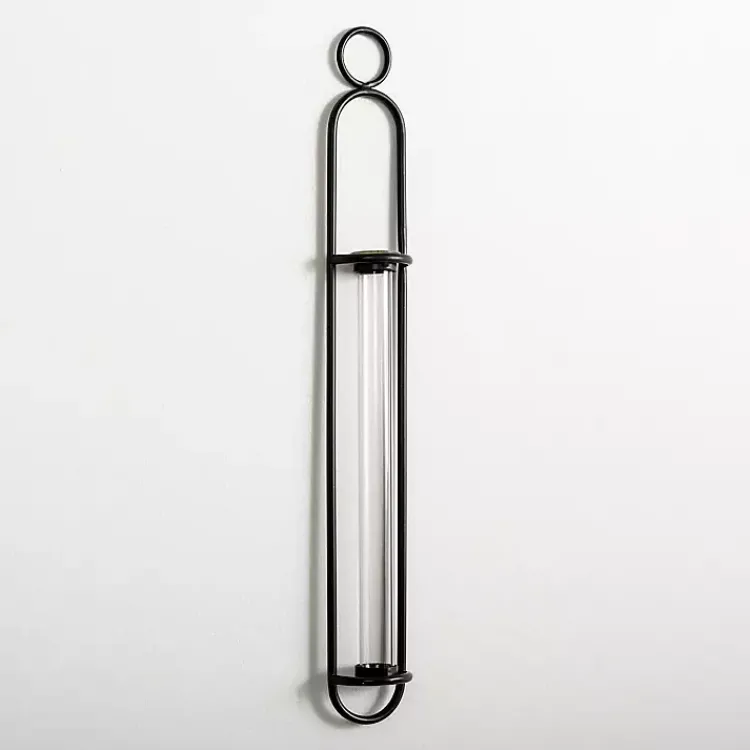 Kirklands Home Black Singular Glass Wall Budvase New
