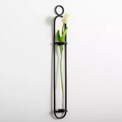 Kirklands Home Black Singular Glass Wall Budvase New
