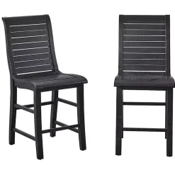 Kirklands Home Slatted Counter Stools, Set of 2 Black Discount