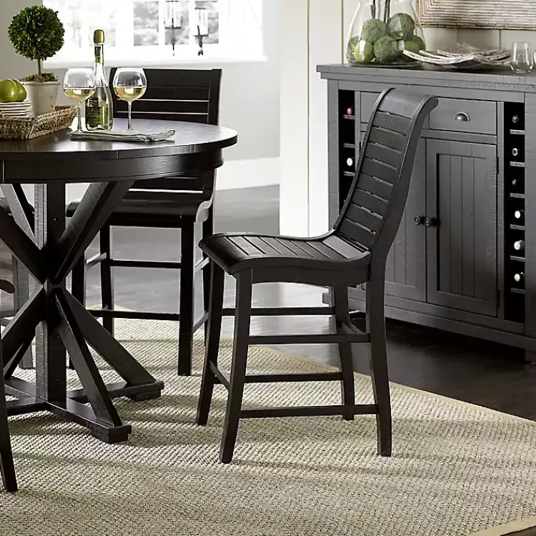 Kirklands Home Slatted Counter Stools, Set of 2 Black Discount
