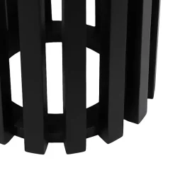 Kirklands Home Black Slatted Marble Payton Accent Table White Clearance