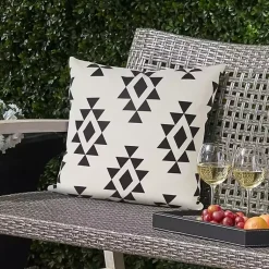Kirklands Home Black Southwestern Geometric Outdoor Pillow Clearance