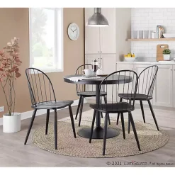 Kirklands Home Spindle High Back Dining Chairs, Set of 2 Black