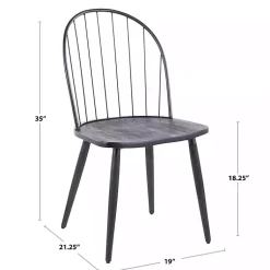 Kirklands Home Spindle High Back Dining Chairs, Set of 2 Black