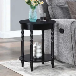 Kirklands Home Spindle Legs Oval Accent Table Black Outlet
