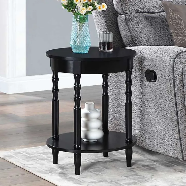 Kirklands Home Spindle Legs Oval Accent Table Black Outlet
