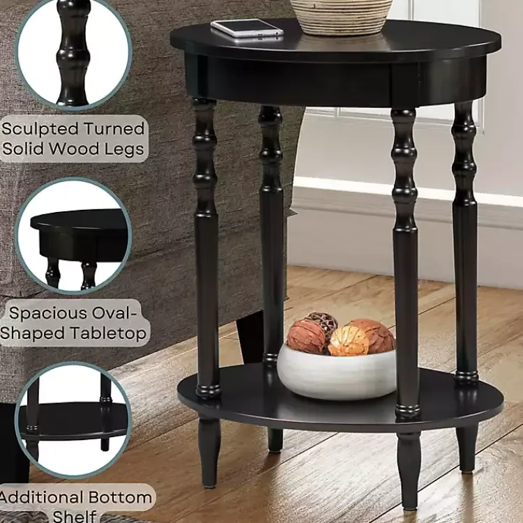 Kirklands Home Spindle Legs Oval Accent Table Black Outlet