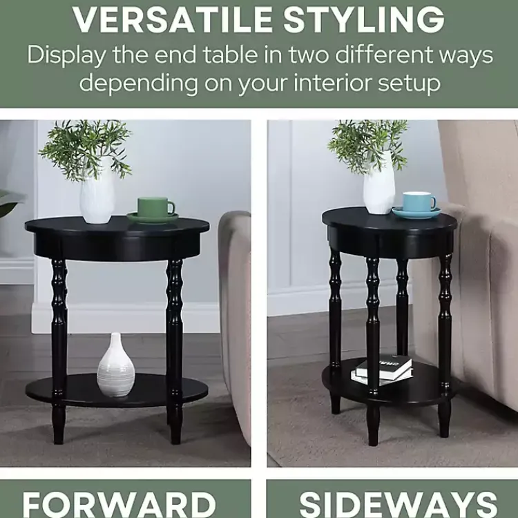 Kirklands Home Spindle Legs Oval Accent Table Black Outlet