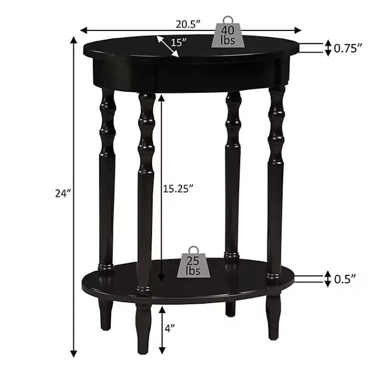 Kirklands Home Spindle Legs Oval Accent Table Black Outlet
