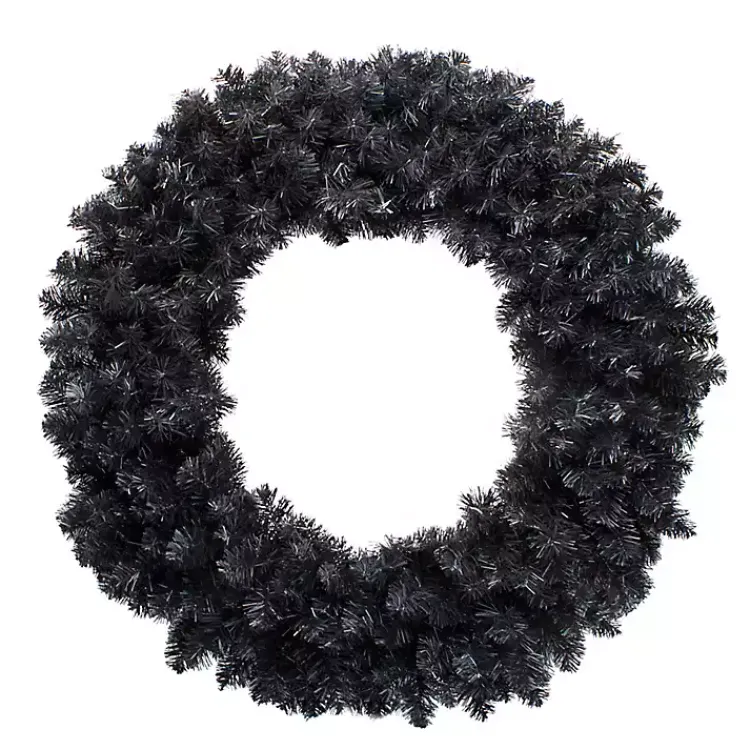 Halloween>Kirklands Home Spruce Halloween Wreath Black