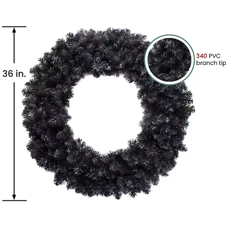 Halloween>Kirklands Home Spruce Halloween Wreath Black