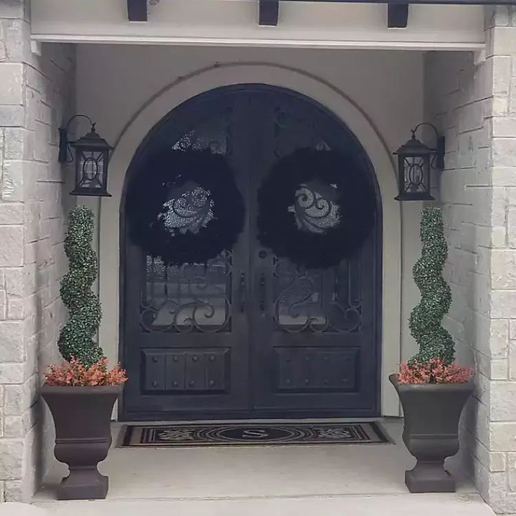 Halloween>Kirklands Home Spruce Halloween Wreath Black