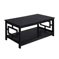 Kirklands Home Square Cut-Out Sides Coffee Table Black Sale