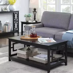 Kirklands Home Square Cut-Out Sides Coffee Table Black Sale