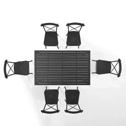 Kirklands Home Steel Farmhouse 7-pc. Outdoor Dining Set Black Clearance