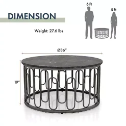 Kirklands Home Stone and Metal Geometric Coffee Table Black Best