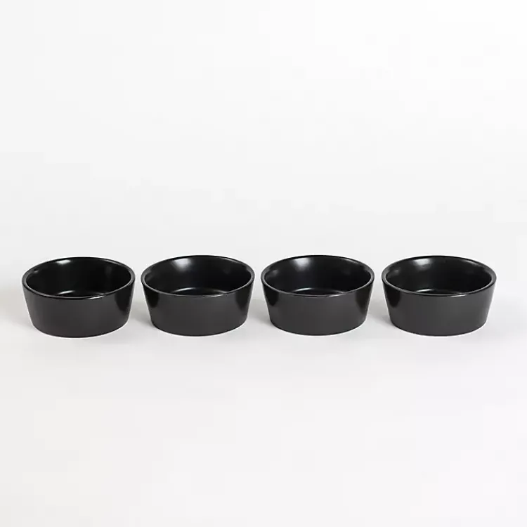 Kirklands Home Stoneware Appetizer Bowls, Set of 4 Black Hot