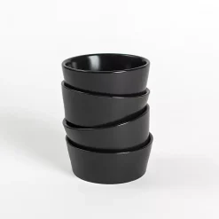 Kirklands Home Stoneware Appetizer Bowls, Set of 4 Black Hot
