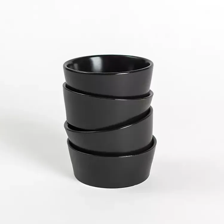 Kirklands Home Stoneware Appetizer Bowls, Set of 4 Black Hot
