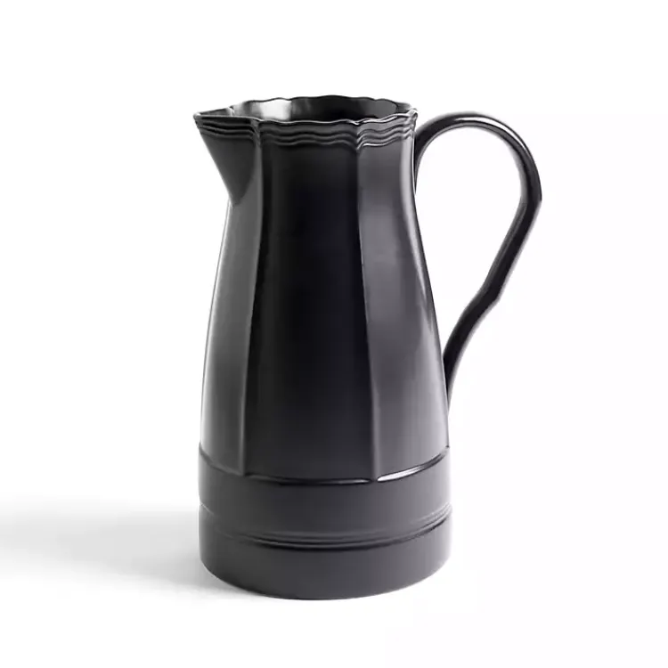 Vases>Kirklands Home Stoneware Pitcher Vase Black