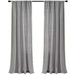Kirklands Home Black Striped Tassel Curtain Panel Set, 84 in. Best