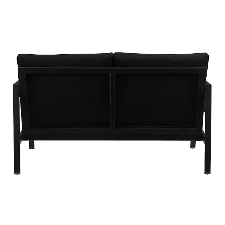 Kirklands Home Sunbrella Cushions Holland Outdoor Loveseat Black Clearance