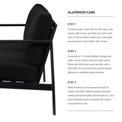 Kirklands Home Sunbrella Cushions Holland Outdoor Loveseat Black Clearance