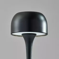 Kirklands Home Tapered Dome Frosted Light Cordless Lamp Black New