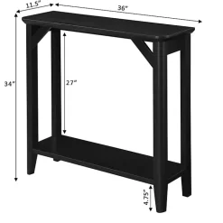 Kirklands Home Tapered Legs Rustic Console Table Black