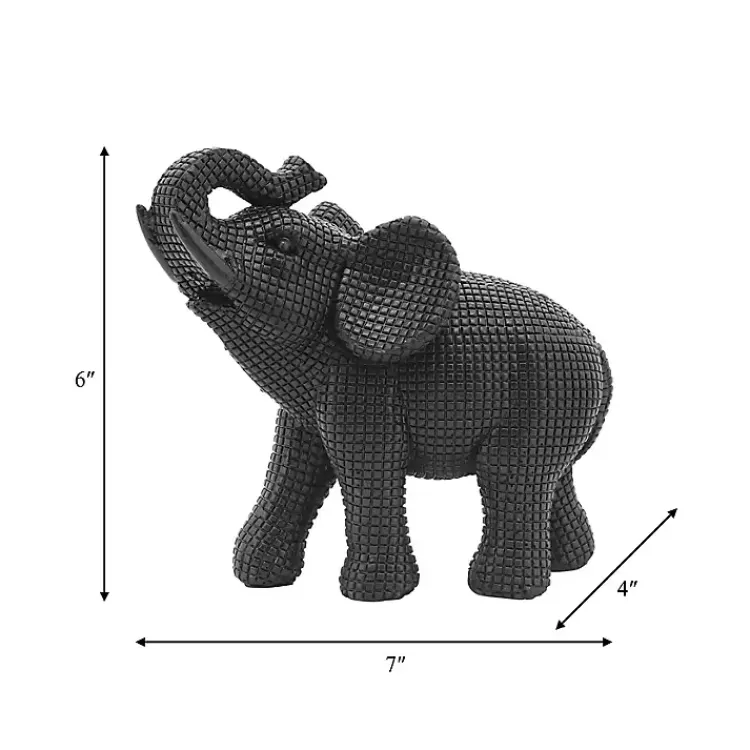 Statues & Figurines>Kirklands Home Textured Elephant Statue Black